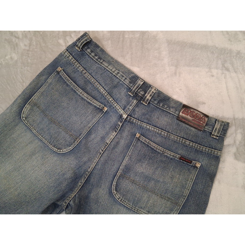 Moda Jeans USA Mens 42x34 Relaxed Fit Y2K Baggy Streetwear Tapered Jeans
